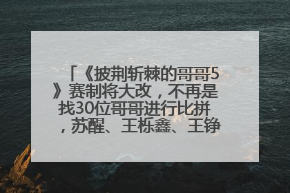《披荆斩棘的哥哥5》赛制将大改，不再是找30位哥哥进行比拼，苏醒、王栎鑫、王铮亮、张远等多名男团选手被曝将参加