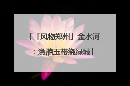 「风物郑州」金水河：潋滟玉带绕绿城
