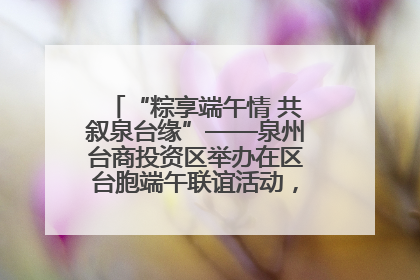 “粽享端午情 共叙泉台缘”——泉州台商投资区举办在区台胞端午联谊活动，共话同源深情