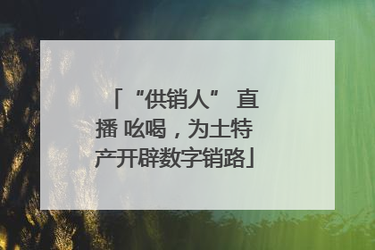 “供销人” 直播 吆喝，为土特产开辟数字销路
