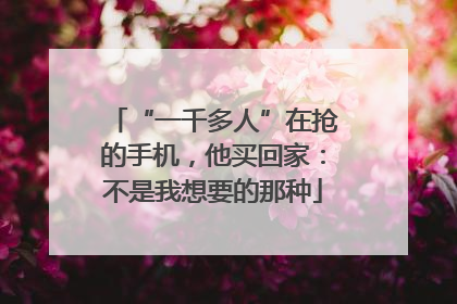 “一千多人”在抢的手机，他买回家：不是我想要的那种