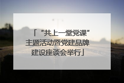 “共上一堂党课”主题活动暨党建品牌建设座谈会举行