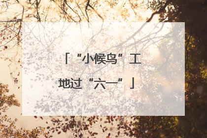 “小候鸟”工地过“六一”