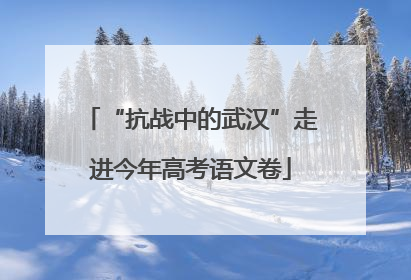“抗战中的武汉”走进今年高考语文卷