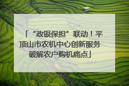 “政银保担”联动！平顶山市农机中心创新服务破解农户购机痛点