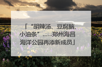 “胡辣汤、豆腐脑、小油条”……郑州海昌海洋公园再添新成员