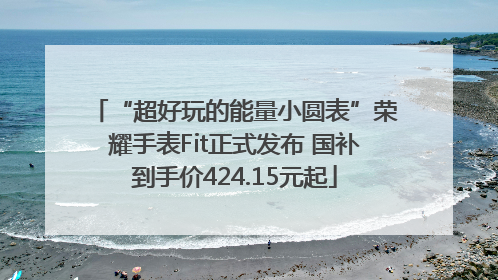 “超好玩的能量小圆表”荣耀手表Fit正式发布 国补到手价424.15元起