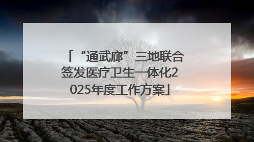 “通武廊”三地联合签发医疗卫生一体化2025年度工作方案