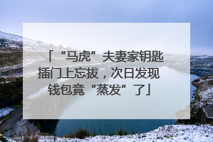 “马虎”夫妻家钥匙插门上忘拔，次日发现钱包竟“蒸发”了