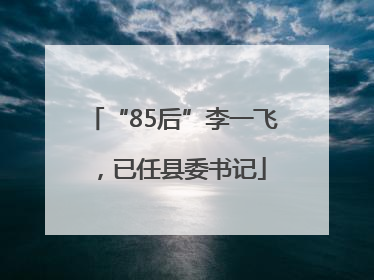 “85后”李一飞，已任县委书记