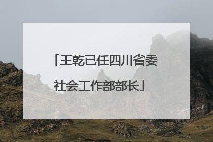 王乾已任四川省委社会工作部部长