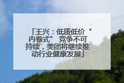 王兴：低质低价“内卷式” 竞争不可持续，美团将继续推动行业健康发展