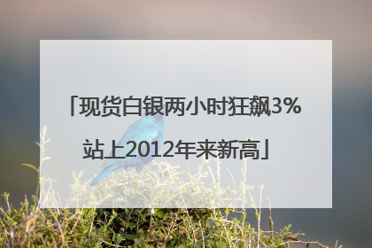 现货白银两小时狂飙3% 站上2012年来新高