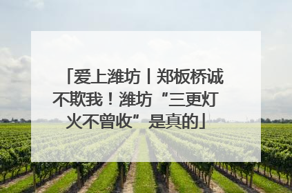 爱上潍坊丨郑板桥诚不欺我！潍坊“三更灯火不曾收”是真的