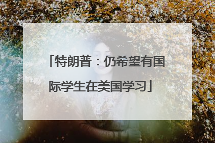 特朗普：仍希望有国际学生在美国学习