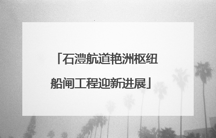 石澧航道艳洲枢纽船闸工程迎新进展