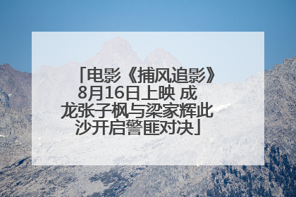 电影《捕风追影》8月16日上映 成龙张子枫与梁家辉此沙开启警匪对决