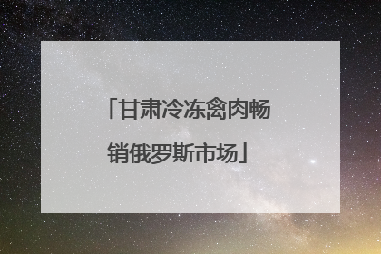 甘肃冷冻禽肉畅销俄罗斯市场