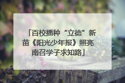 百校播种“立德”新苗《阳光少年报》照亮南召学子求知路