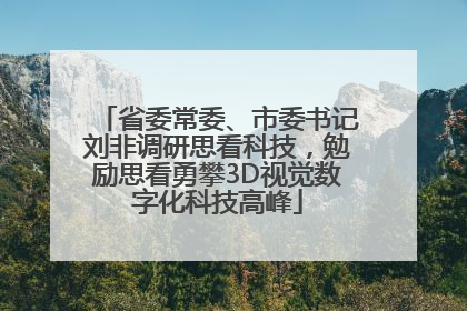 省委常委、市委书记刘非调研思看科技，勉励思看勇攀3D视觉数字化科技高峰