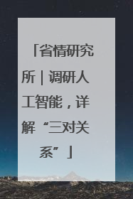 省情研究所｜调研人工智能，详解“三对关系”