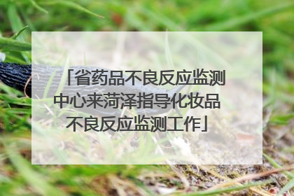 省药品不良反应监测中心来菏泽指导化妆品不良反应监测工作