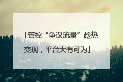 管控“争议流量”趁热变现，平台大有可为