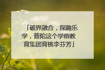 破界融合，探趣乐学，普陀这个学前教育集团育桃李芬芳