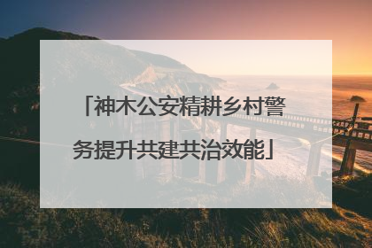 神木公安精耕乡村警务提升共建共治效能
