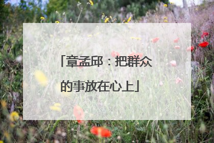 章孟邱：把群众的事放在心上