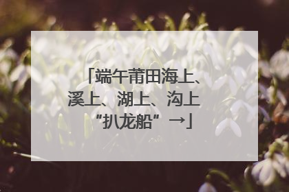 端午莆田海上、溪上、湖上、沟上“扒龙船”→