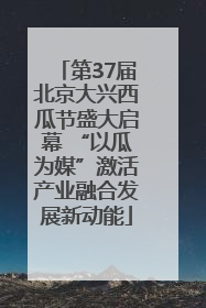 第37届北京大兴西瓜节盛大启幕 “以瓜为媒”激活产业融合发展新动能