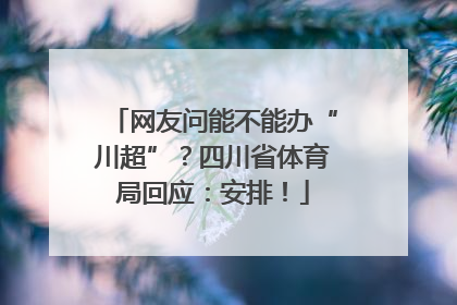 网友问能不能办“川超”？四川省体育局回应：安排！