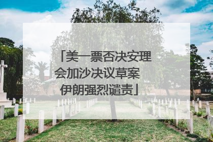 美一票否决安理会加沙决议草案 伊朗强烈谴责