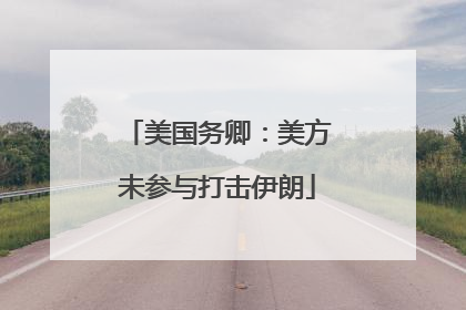 美国务卿：美方未参与打击伊朗