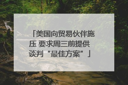 美国向贸易伙伴施压 要求周三前提供谈判“最佳方案”