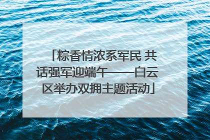 粽香情浓系军民 共话强军迎端午——白云区举办双拥主题活动