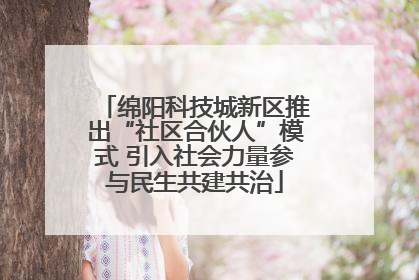 绵阳科技城新区推出“社区合伙人”模式 引入社会力量参与民生共建共治