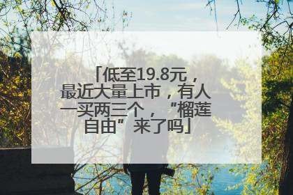 低至19.8元，最近大量上市，有人一买两三个，“榴莲自由”来了吗
