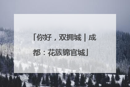 你好，双拥城｜成都：花簇锦官城