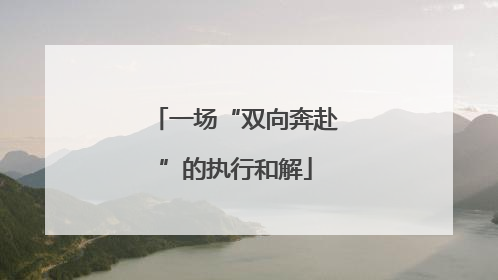 一场“双向奔赴”的执行和解
