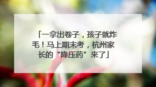 一拿出卷子，孩子就炸毛！马上期末考，杭州家长的“降压药”来了