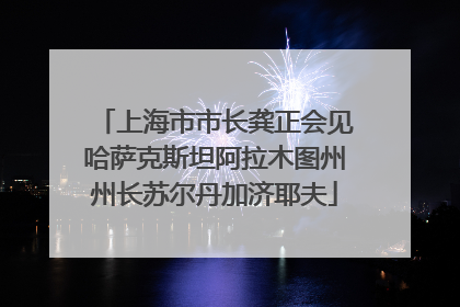 上海市市长龚正会见哈萨克斯坦阿拉木图州州长苏尔丹加济耶夫