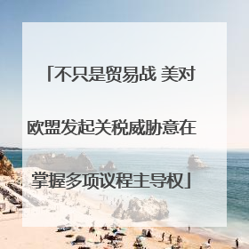 不只是贸易战 美对欧盟发起关税威胁意在掌握多项议程主导权