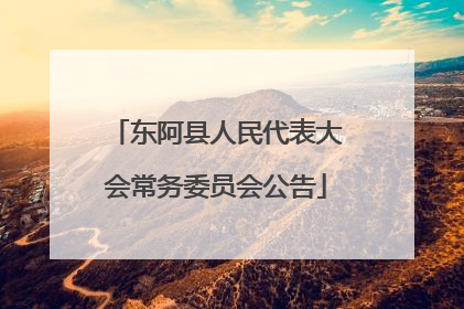 东阿县人民代表大会常务委员会公告