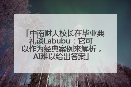 中南财大校长在毕业典礼谈Labubu：它可以作为经典案例来解析，AI难以给出答案