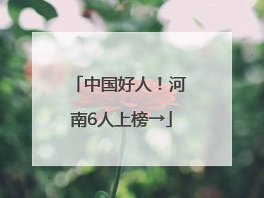 中国好人！河南6人上榜→