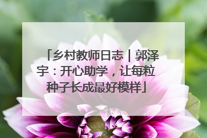 乡村教师日志｜郭泽宇：开心助学，让每粒种子长成最好模样