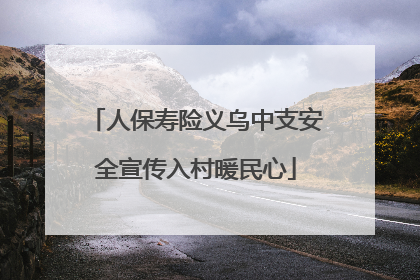 人保寿险义乌中支安全宣传入村暖民心