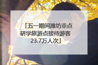 五一期间潍坊重点研学旅游点接待游客23.7万人次